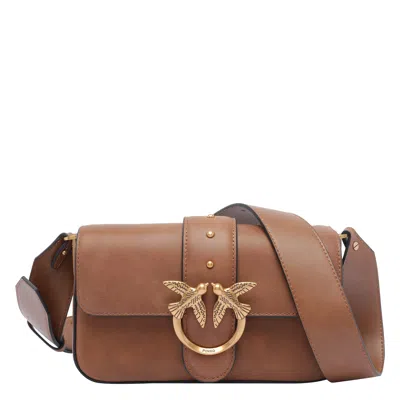 Pinko Mini Love Slouchy Shoulder Bag In Brown