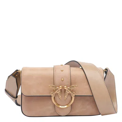 Pinko Mini Love Slouchy Shoulder Bag In Neutral