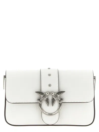 Pinko Mini Love Shoulder Bag In White