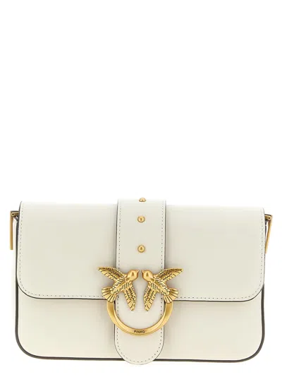 Pinko Mini Love Slouchy Small Shoulder Bag In Gray