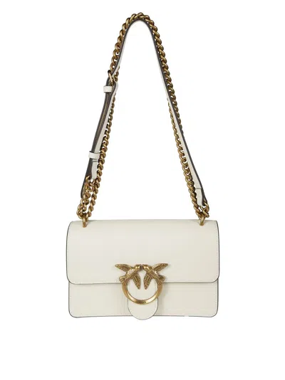 Pinko Mini Nappa Flap Bag With Gold-tone Logo Clasp In Multi