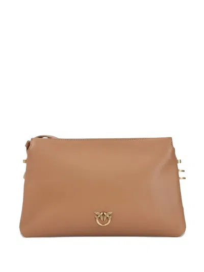 Pinko Leather Clutch Bag In Pink