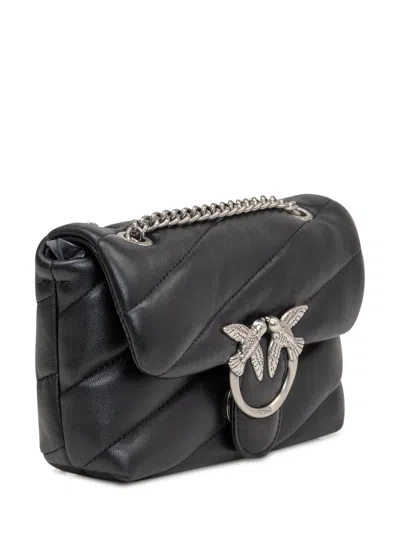 Pinko Mini Puff Bag In Nero Old Silver