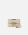 Pinko Love Puff Mini Cl Sheep Nappa In White+white-antique Gold