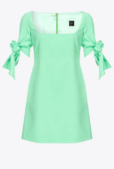 Pinko Mini Dress With Bow On The Sleeves In Mazzolino