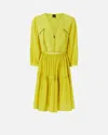 Pinko Two-piece-effect Mini Dress With Relaxed-fit Skirt In Green