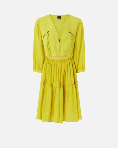 Pinko Two-piece-effect Mini Dress With Relaxed-fit Skirt In Green