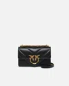 Pinko Love Bag Mini Chevron-quilted Nappa Leather Crossbody Bag In Black-antique Gold