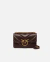 Pinko Love Bag Mini Chevron-quilted Nappa Leather Crossbody Bag In Uva Di Catawba-antique Gold
