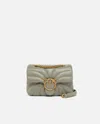 Pinko Love Bag Puff Butterfly Mini Nappa Leather Crossbody Bag In Vertiver Green-antique Gold