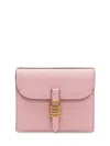Pinko Mini Saddle Wallet With Front Closure In Rosa Chiaro/antique Gold