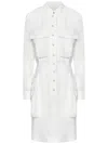Pinko Mini Shirt Dress With Semi-transparent Georgette Inserts