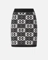 Pinko Jacquard Knit Mini Skirt In Black