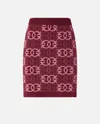 Pinko Mini Skirt With Love Birds Logo In Burgundy