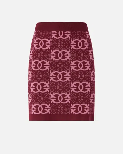 PINKO MINI SKIRT WITH LOVE BIRDS LOGO
