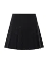 Pinko Mini Skirt With Rhinestones In Black