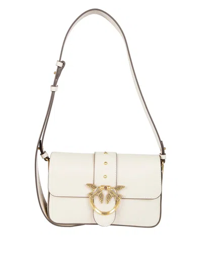 Pinko Mini Slouchy Shoulder Bag In White