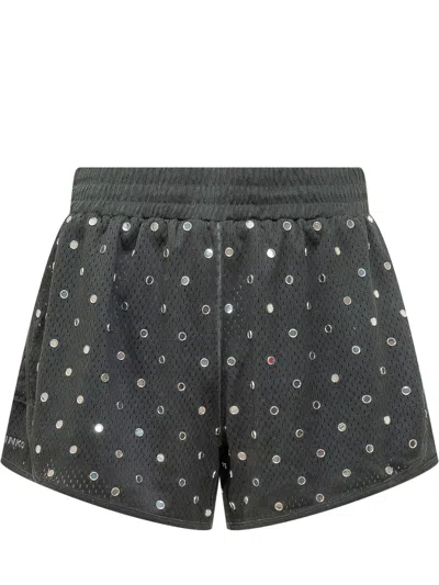 Pinko Mini Strass-embellished Fashion Shorts In Black