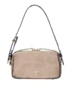 Pinko Mini Suede Triptych Top Case In Brown