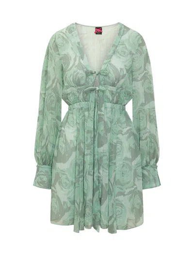Pinko Mini Suit Shorts With Adjustable Drawstring In Green