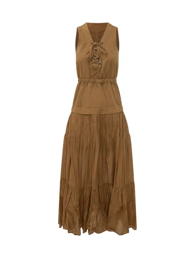 Pinko Mini Suit With Sneck Detail In Brown