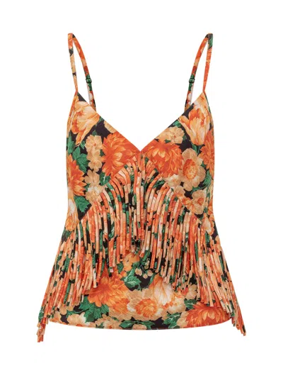 Pinko Mini Top With Unique Neckline In Multi