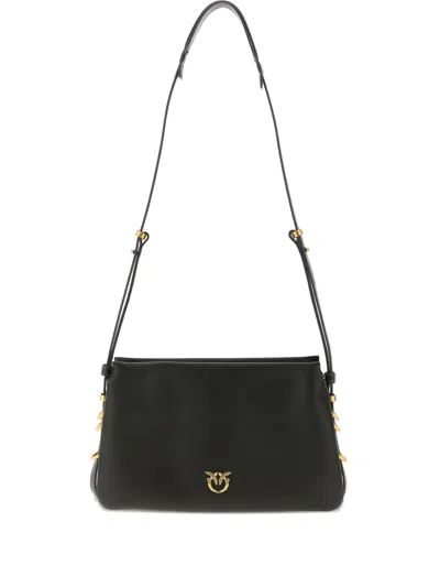 Pinko Mini Triplet Metal-details Shoulder Bag In Green