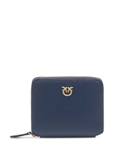Pinko Mini Zip Around Wallet In Blu Indaco