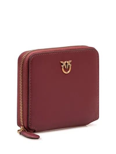 Pinko Mini Zip Around Wallet In Ribes Intenso
