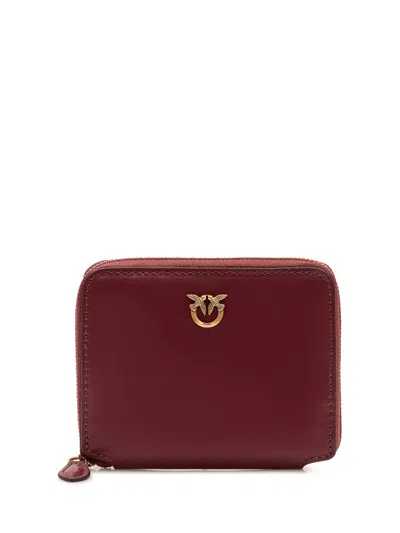 Pinko Mini Zip Around Wallet In Ribes Intenso