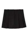 Pinko Mini-jupe Plissée En Similicuir In Black