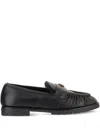 Pinko Minimalist Black Flats With Rounded Toe In Black