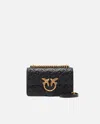 Pinko Love Bag Mini Crossbody Bag With Imprimé Logo In Black-antique Gold
