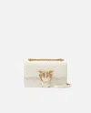 Pinko Love Bag Mini Crossbody Bag With Imprimé Logo In White+white-antique Gold
