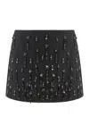 Pinko Miniskirt Memory With Crystals And Pearls In Black
