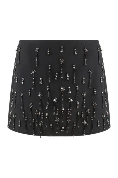 PINKO PINKO MINISKIRT MEMORY WITH CRYSTALS AND PEARLS