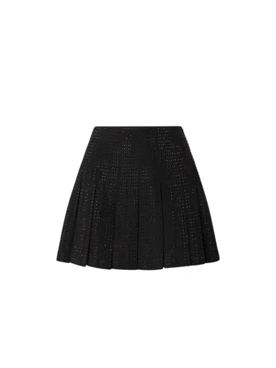 Pinko Miniskirt With Rhinestones In Black