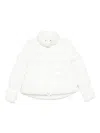 Pinko Puffy White Down Coat With Glossy Finish And High Collar In White