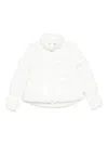 Pinko Puffy White Down Coat With Glossy Finish And High Collar In White