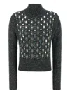Pinko Mirror Image Embellished Turtleneck Sweater In Gray