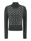 Pinko Mirror Image Embellished Turtleneck Sweater In Gray