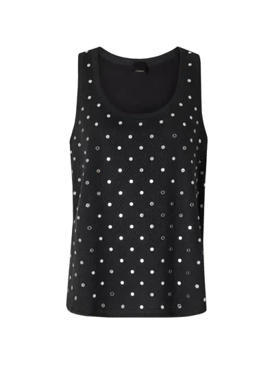 Pinko Mirror-detail Tank Top In Black