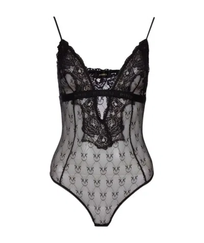 Pinko Miss Mondo 1 Lace Bodysuit In Black