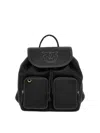 Pinko Textured Black Backpack In Black