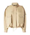 Pinko Cotton Blend Waterproof Jacket In Nude