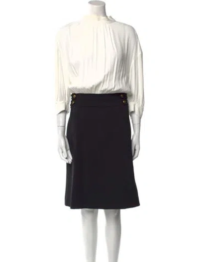 Pre-owned Pinko Mock Neck Knee-length Dress In Black