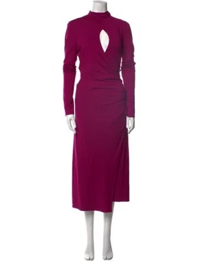 Pre-owned Pinko Mock Neck Long Dress In Pink