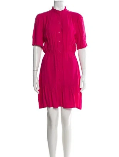 Pre-owned Pinko Mock Neck Mini Dress In Red