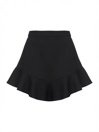 Pinko Modal Ruffled Skirt In Black