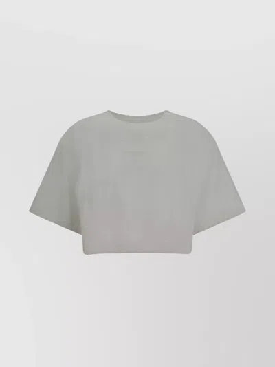 Pinko Modern Cropped T-shirt Signature Stitching In White